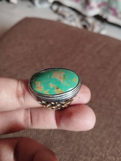 Natural Hussani Feroza Stones Ring Original Not Treated