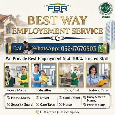 Domestic Staff Agency house Maids, Cooks, Drivers, Nurses, Babysitter