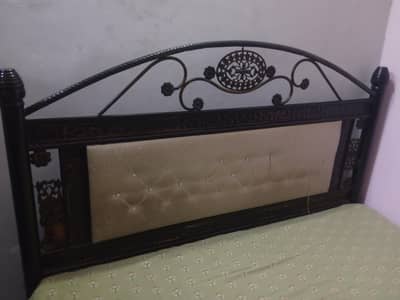 iron king size double bed with mattress 
