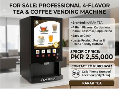 Professional 4-Flavor Tea & Coffee Vending Machine for Sale (Karak Te