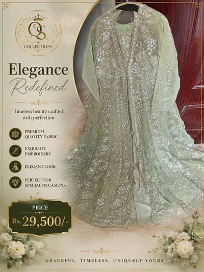Elegant mint green party wear dress
