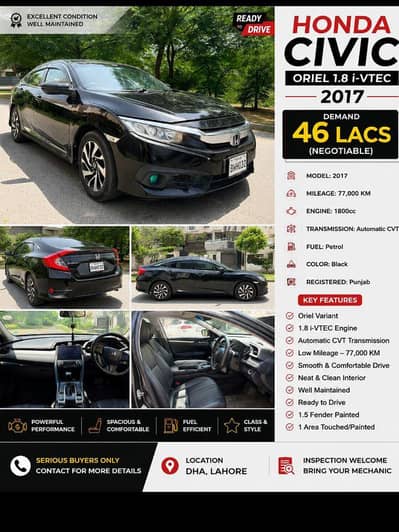 Honda Civic VTi Oriel Prosmatec 2017