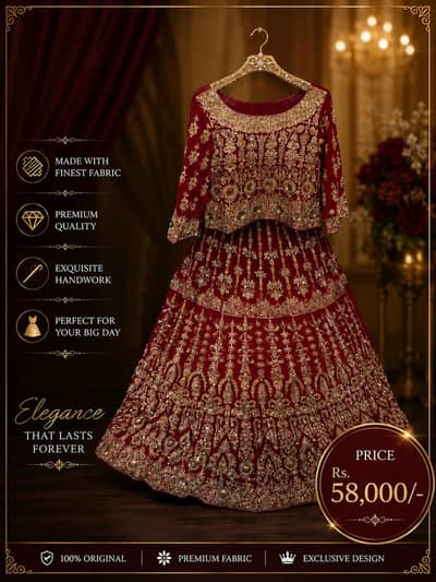 Maroon & Gold bridal wear