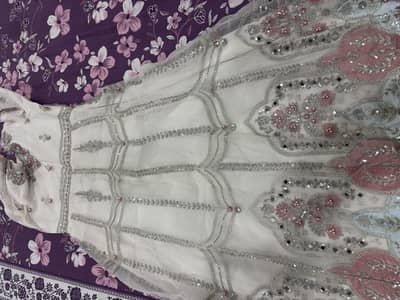 Long frock trouser and dupatta