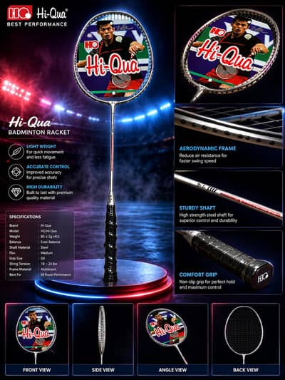  Hi-Qua Badminton Racket with Carrying Cover | New & Quality
