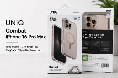 UNIQ Combat iPhone 16 Pro Max Case – Original | Taupe Gold | MagSafe