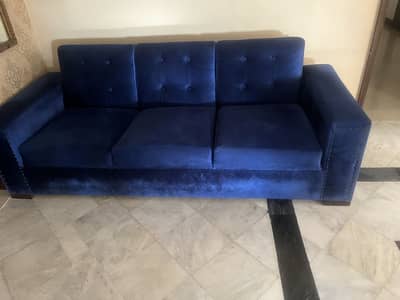 Royal blue sofa