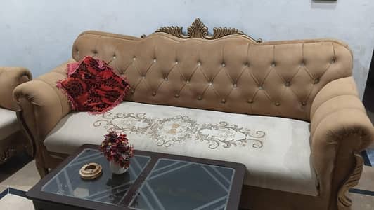 Sofa set new condition camal colr