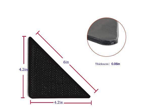 Washable Reusable Self Adhesive Rug Stickers 4 Pcs Triangle Rug Tape for Carpet