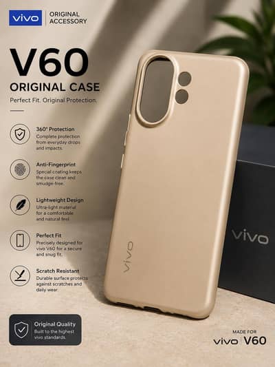 vivo v60 original box wala cover ha black color and gold color