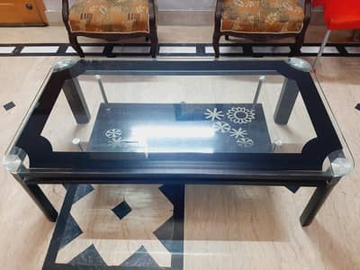 Premium Aluminum & Glass Coffee Table