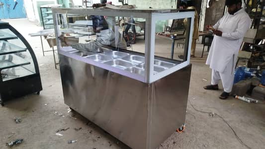 Display Counter Food Display Showcase,Chiller ,Salad Bar Steel Counter