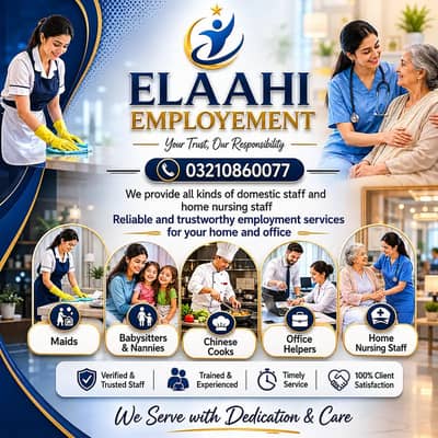 House Maids BabySitter Cook Chef Drivers Couple Trained Nursing staff