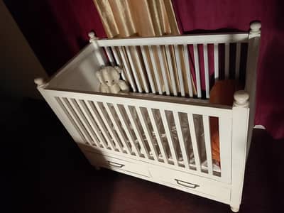 New Baby Cot white Color | Comfortable & Stylish Baby Crib