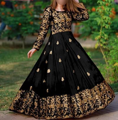 2 Pcs Women's Stitched Shamoz Silk Embroidered Maxi Suit