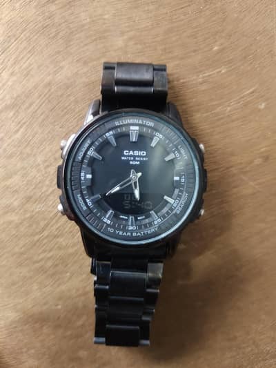 Casio AMW-880D Original Analog Digital Stainless Steel Watch