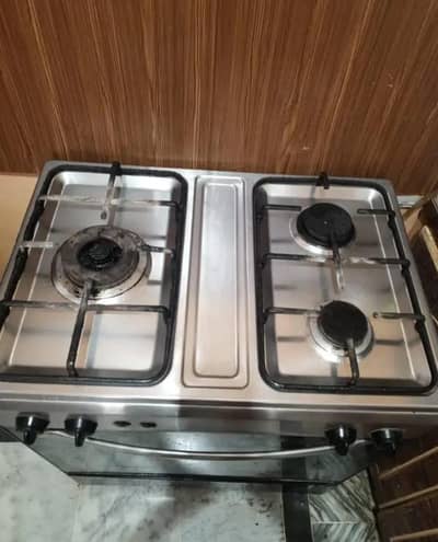gas stove with built-in oven.