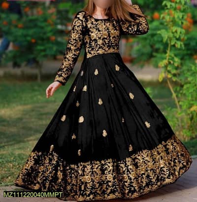 2 Pcs Women's Stitched Shamoz Silk Embroidered Maxi Suit