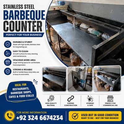 tainless Steel Barbeque Counter for Sale | Commercial BBQ Counter