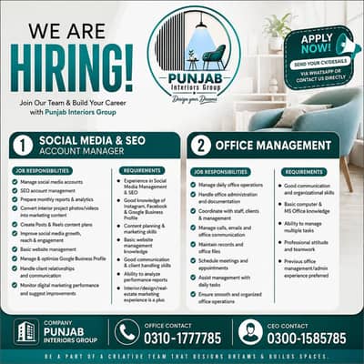 Social Media & SEO Account Manager + Office Management –