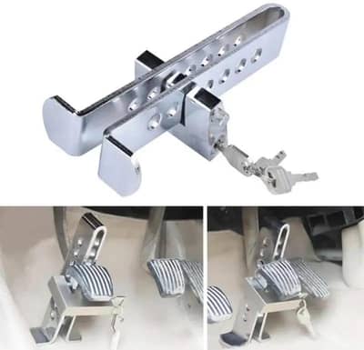 Silver Metal Anti Theft Break Pedal Lock