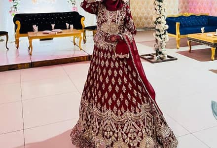 Luxury Maroon Bridal Lehnga Choli | Heavy Hand work | Barat Dress |