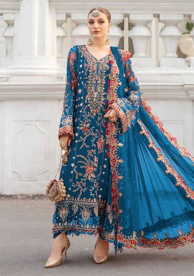 Zarmeen Emaan Fancy Embroidered 3Pc Suit For Women