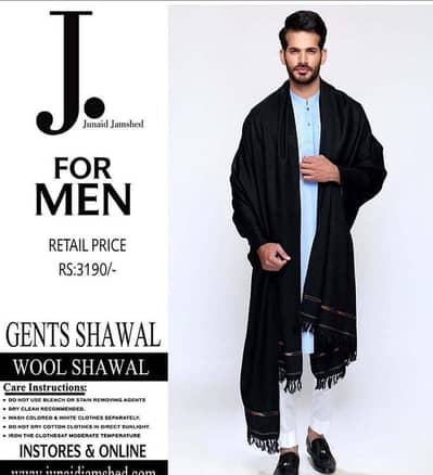 Men Wool Shawal Black Winter Warm Formal
