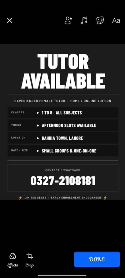 Female Online/Home Tutor Available| Classes 1-8| Bahria Town Lahore