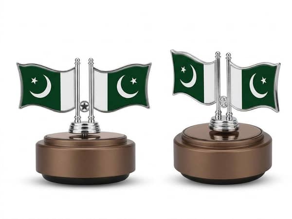 Solar Power Dual Pakistan Flag Car Perfume