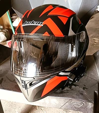 jakai 902 arrow  red flipup helmat with Bluetooth y10