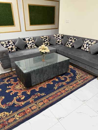 L shape Sofa set with an extra table