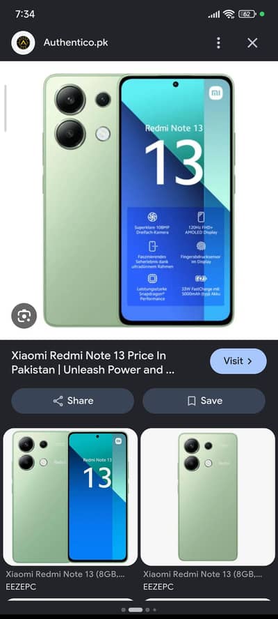 REDMI NOTE 13 USED LIKE NEW NO SINGLE ANY SCRACH