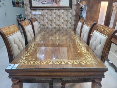 Beautiful Wooden Dining Table Set – 8 Seater | Excellent Condition