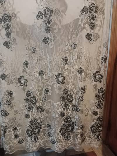 Fancy Cotton Net Shirt – Beautiful Floral Embroidery – 2.25 Gaz