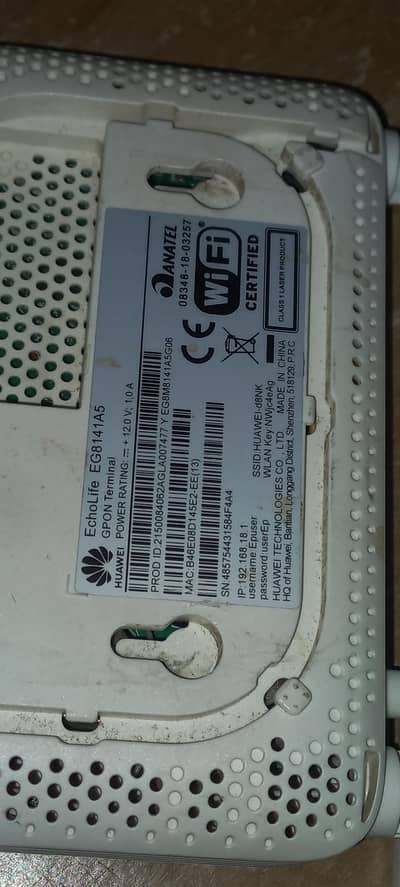 Huawei EchoLife EG8141A5 GPON WiFi Router with Adapter