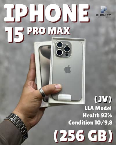 iPhone 15 pro max Jv 92% health 256gb
