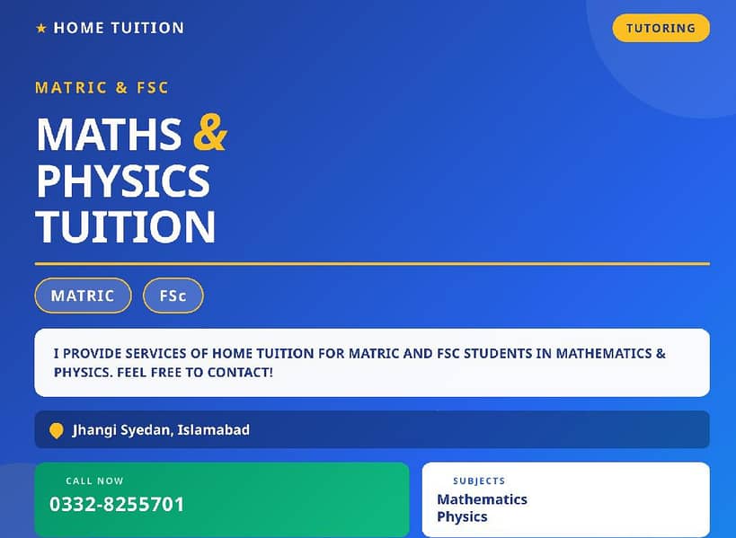 MATHS, PHYSICS  TUTION 0