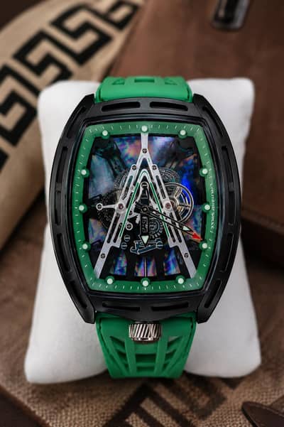 Matte Black Skeleton Dial Silicone Strap Watch