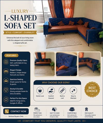 Luxury L Shape Sofa Set | Modern Corner Sofa I Sofa Set