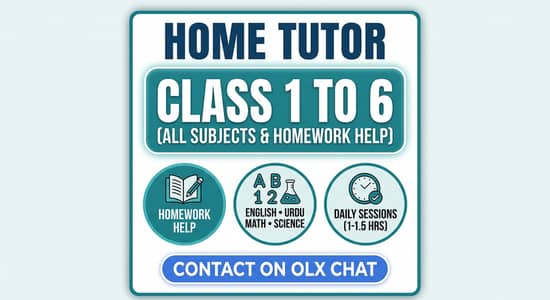 Online Tutor for Primary Classes (Class 1 to 6) - All Subjects