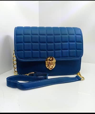 Aesthetic Blue Quilted Crossbody Bag for Girls! 