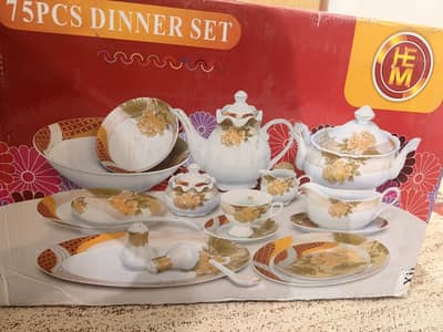 75 Pieces Dinner Set | Complete Crockery Set  | Dinnerware Set