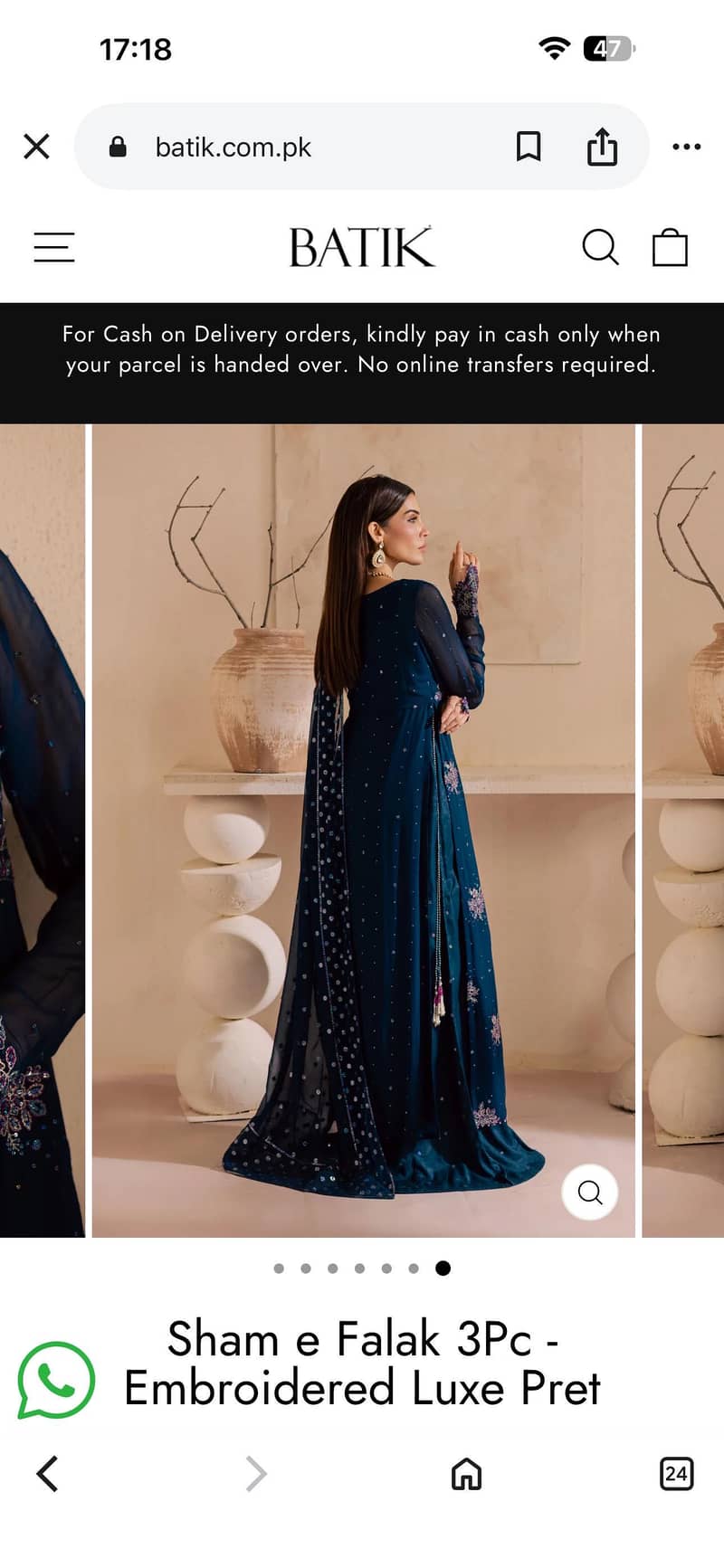 Sham e Falak Batik 3 Pc 1