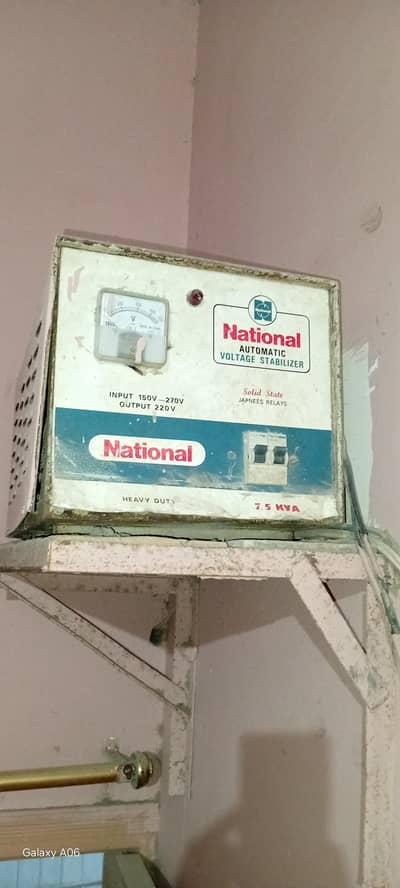 National 7.5 KVA Automatic Voltage Stabilizer - 100% Copper Winding