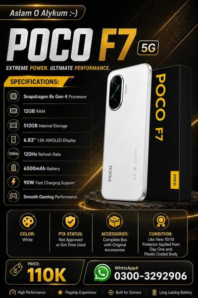 Poco F7 512 GB Complete Box -Redmi- Tirbo 4 Pro
