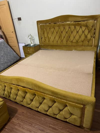 bed with two side table with matress