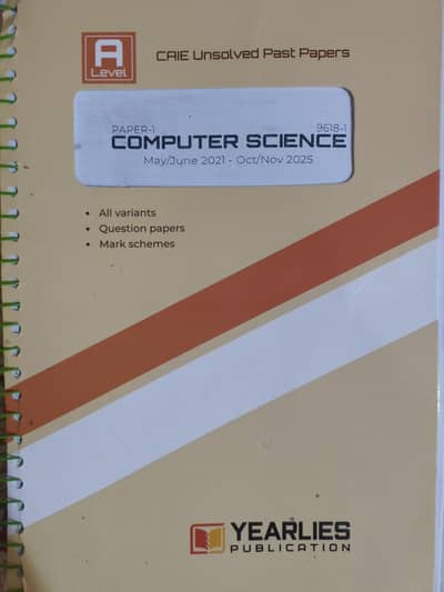 Computer science AS levels (IGCSE) Yearly past paper book.