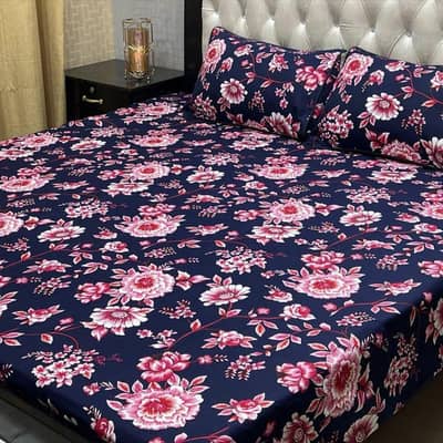  Crystal Cotton Double Bed Sheet Set