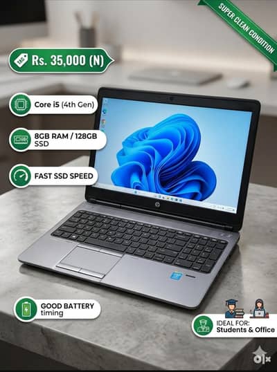HP ProBook 650 G1 | Core i5 4th Gen | 8GB RAM | 128GB SSD